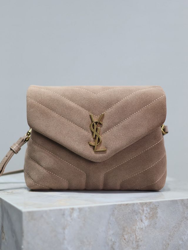 YSL original suede calfskin loulou mini bag 467072 beige