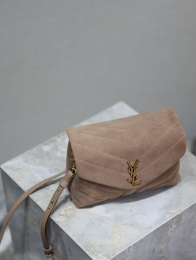 YSL original suede calfskin loulou mini bag 467072 beige