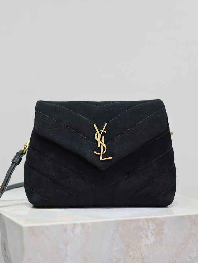 YSL original suede calfskin loulou mini bag 467072 black