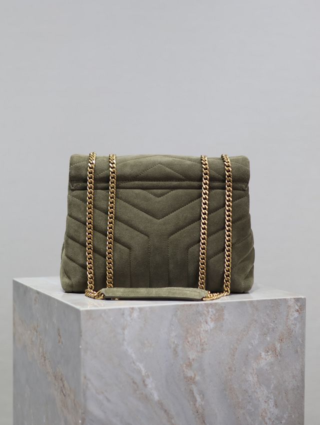 YSL original suede calfskin loulou small bag 494699 green