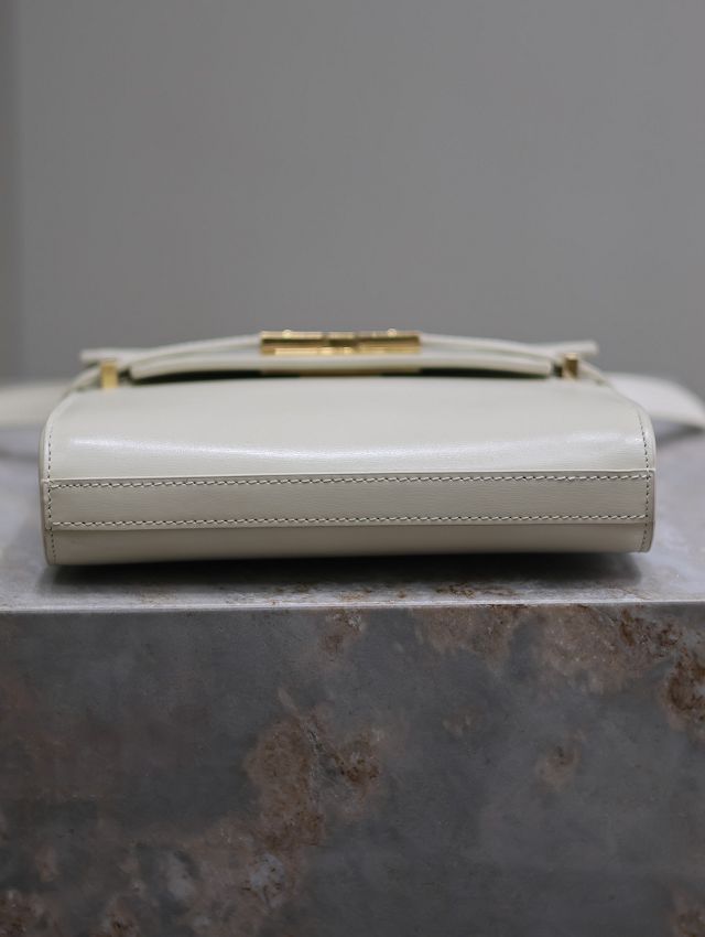 YSL original calfskin manhattan mini flap bag 727766 white