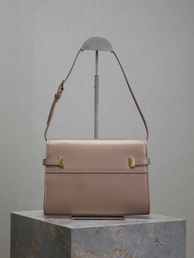 YSL original calfskin manhattan small flap bag 675626 rose beige