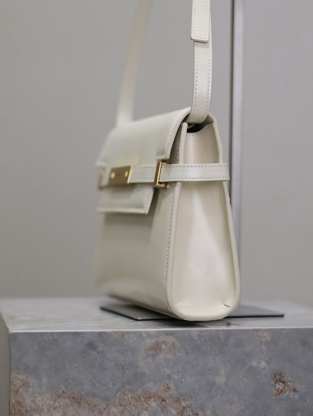 YSL original calfskin manhattan small flap bag 675626 white