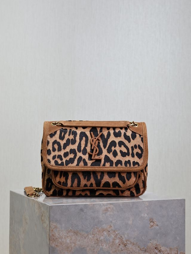 YSL original leopard feathers niki baby bag 633151 brown