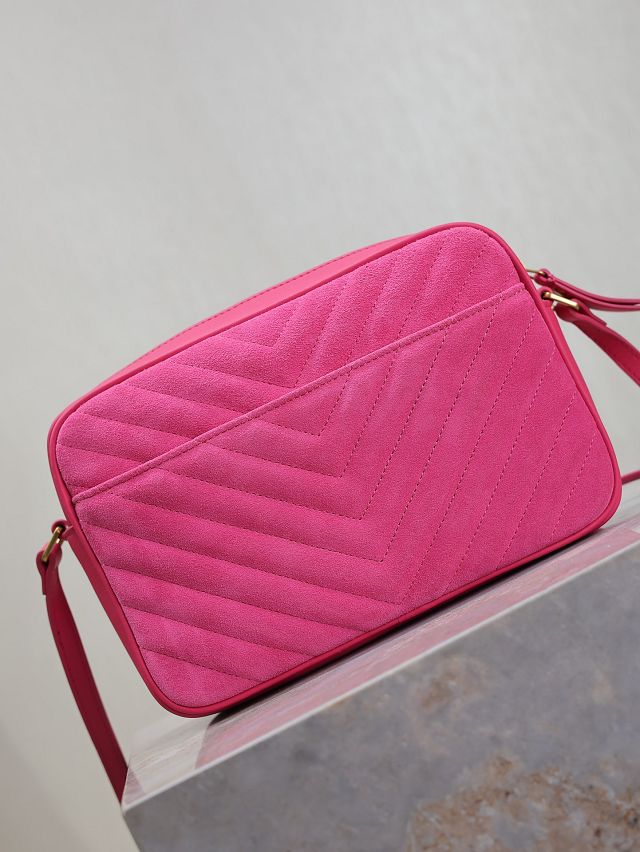 YSL original suede lou camera bag 520534 rose red