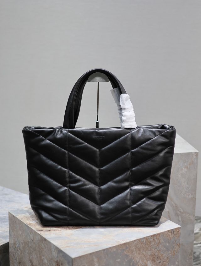 YSL original lambskin shopping tote bag 379269 black