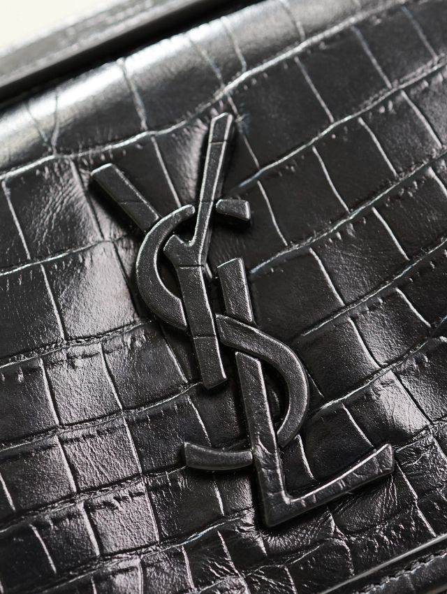 YSL original crocodile calfskin medium niki bag 633158 black