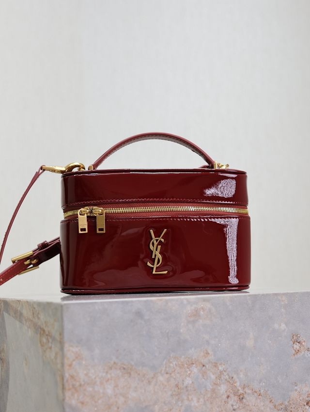 YSL original patent calfskin gaby vanity bag 766731 bordeaux