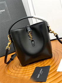 YSL original calfskin  mini le 37 bucket bag 765870 black