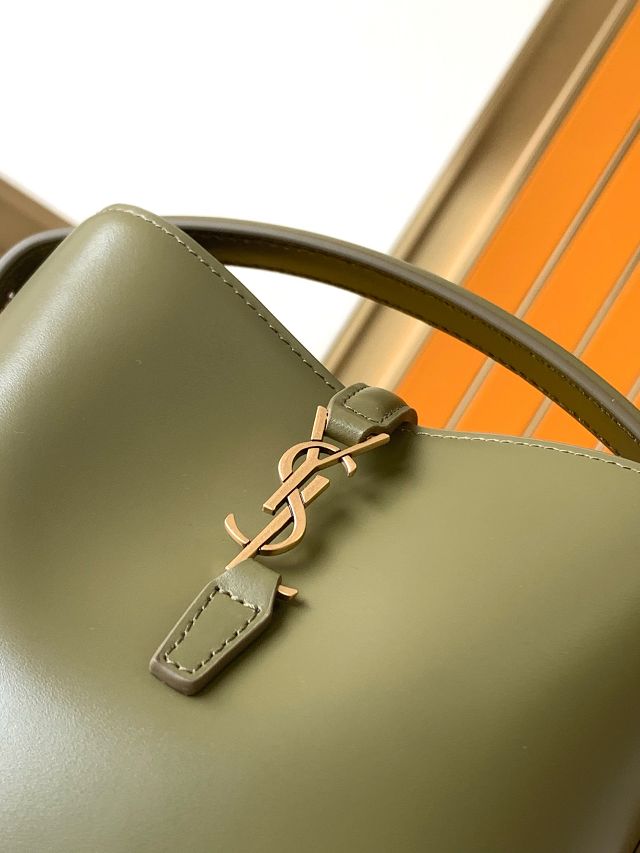 YSL original calfskin mini le 37 bucket bag 765870 green