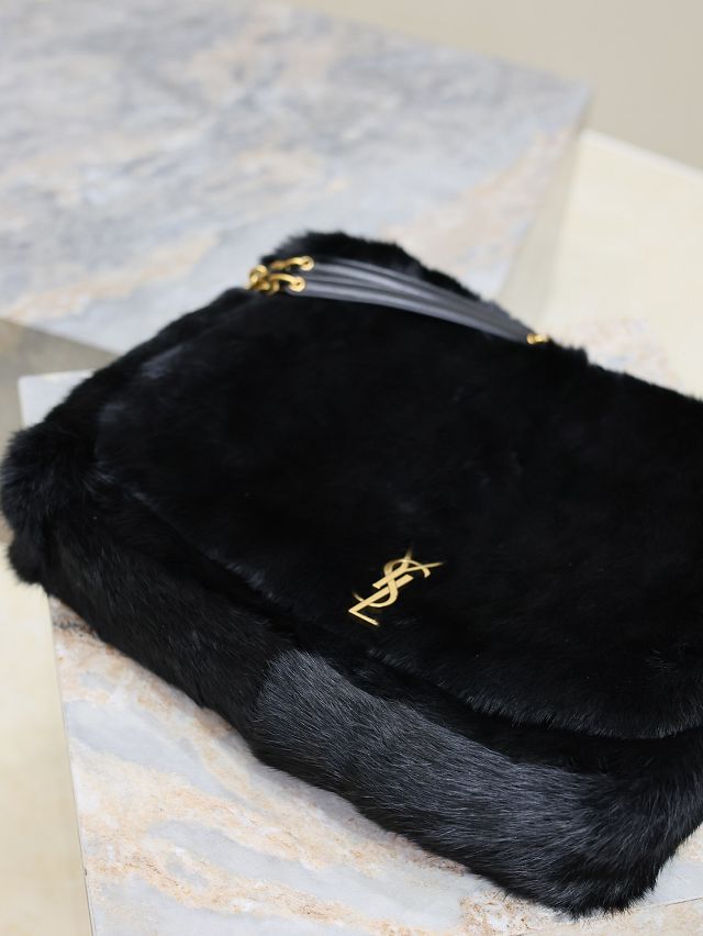 YSL original rabbit hair jamie 4.3 large bag 742431 black