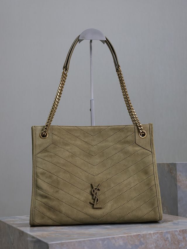 YSL original suede niki shopping bag 577999 light green