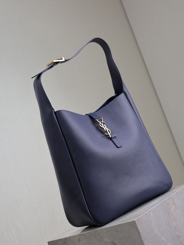 YSL original calfskin le 5A7 large tote bag 753837 navy blue