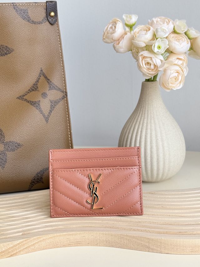 YSL original grained calfskin card holder 423291