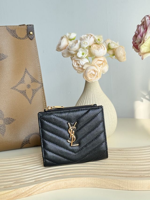 YSL original grained calfskin card holder 517045 