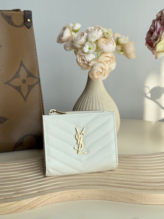 YSL original grained calfskin card holder 517045 