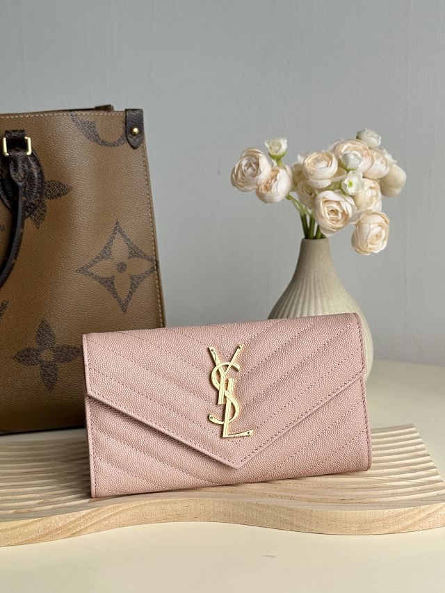 YSL original grained calfskin wallet 437469