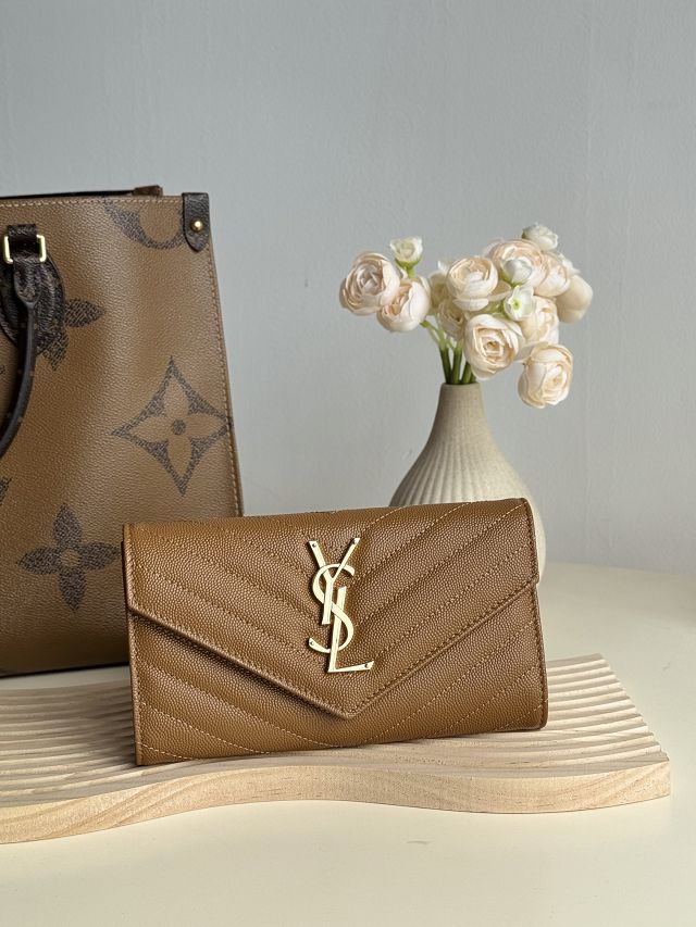 YSL original grained calfskin wallet 437469