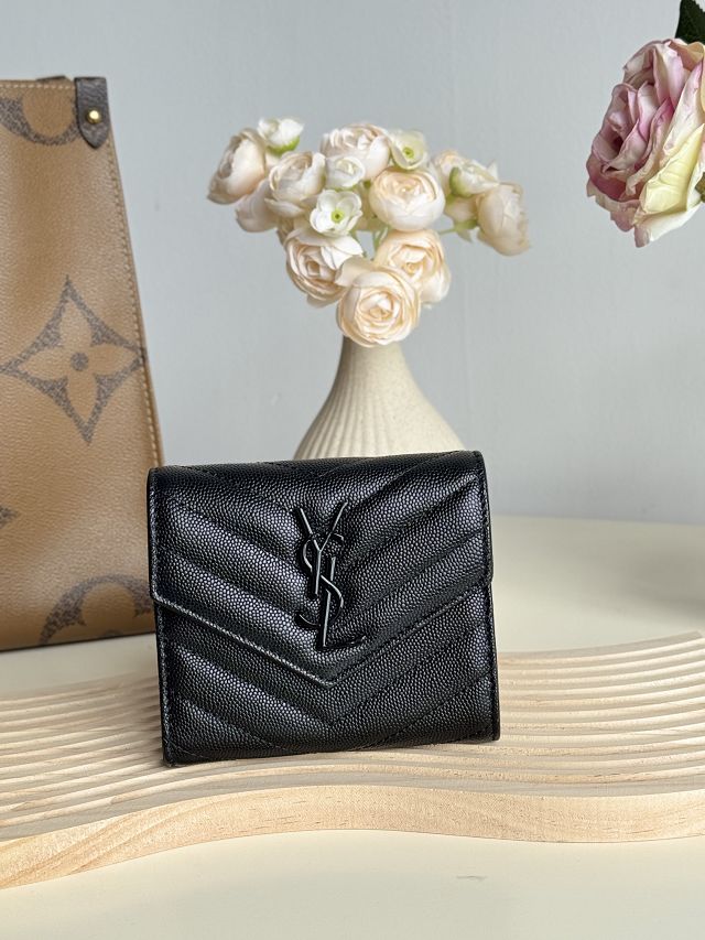 YSL original grained calfskin zippy wallet 403943