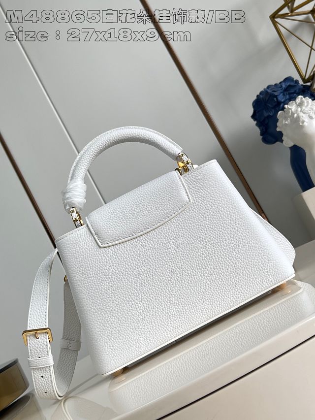 Louis vuitton original calfskin capucines BB handbag M21103 white