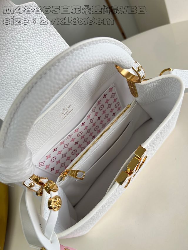 Louis vuitton original calfskin capucines BB handbag M21103 white