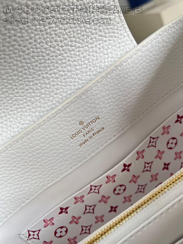 Louis vuitton original calfskin capucines BB handbag M21103 white