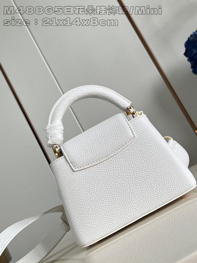 Louis vuitton original calfskin capucines mini handbag M22606 white