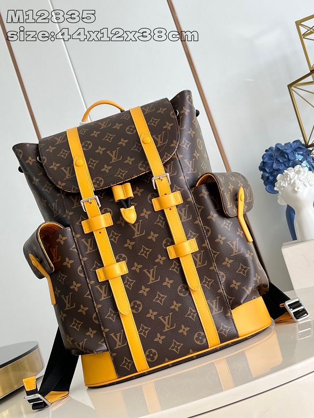 Louis vuitton original monogram canvas christopher backpack MM M46814 yellow