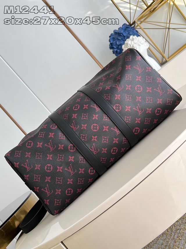 Louis vuitton original monogram canvas keepall 45 M12441 red