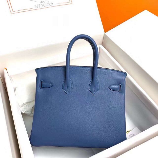 Hermes original swift leather birkin 35 bag H35-5 blue agate