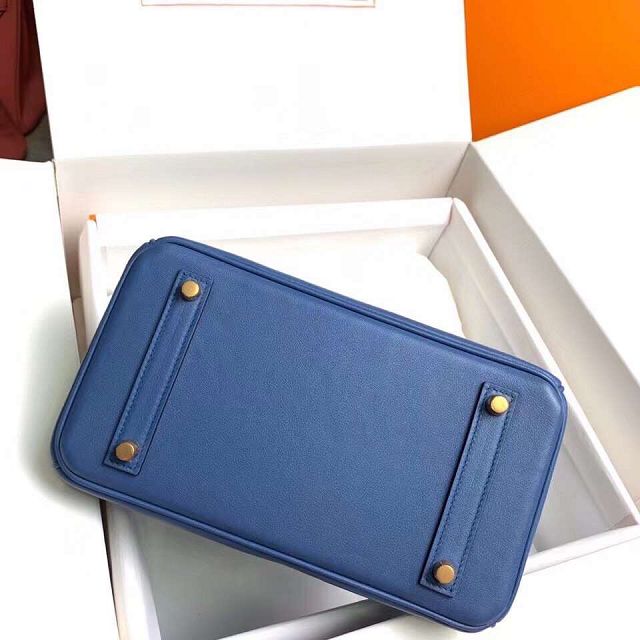 Hermes original swift leather birkin 35 bag H35-5 blue agate