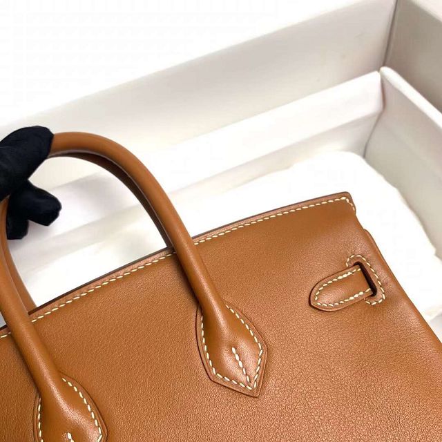 Hermes original swift leather birkin 30 bag H30-5 gold brown