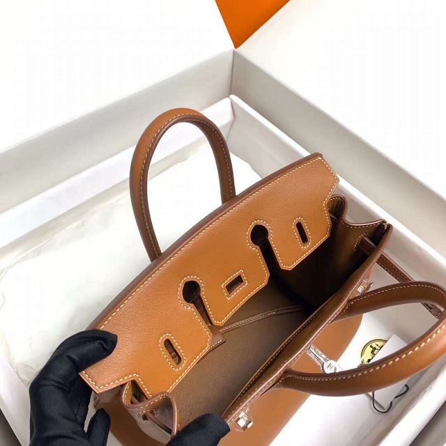 Hermes original swift leather birkin 30 bag H30-5 gold brown