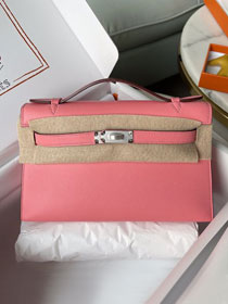 Hermes original swift leather mini kelly 22 clutch K0012 rose dete