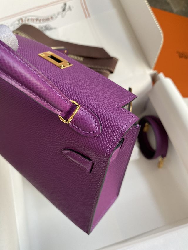 Hermes original epsom leather mini kelly 19 bag K0019 anemone