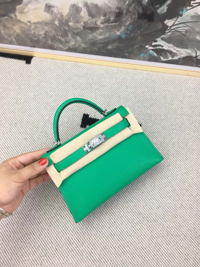 Hermes original goatskin mini kelly 19 bag KG0019 bamboo