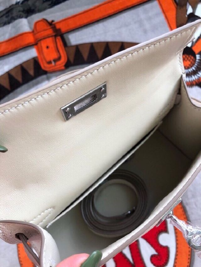 Hermes original goatskin mini kelly 19 bag KG0019 craie