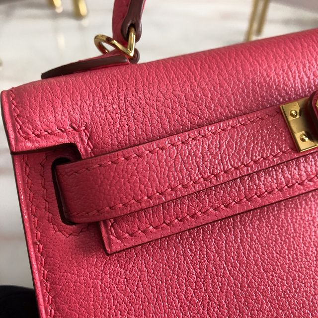 Hermes original goatskin mini kelly 19 bag KG0019 rose lipstick