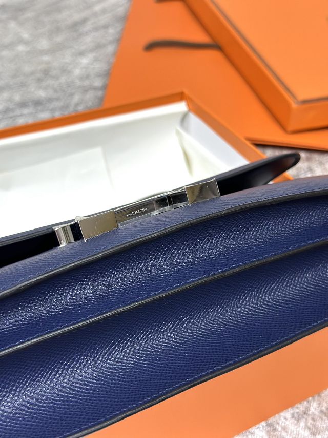 Hermes original epsom leather constance elan bag C024 blue sapphire