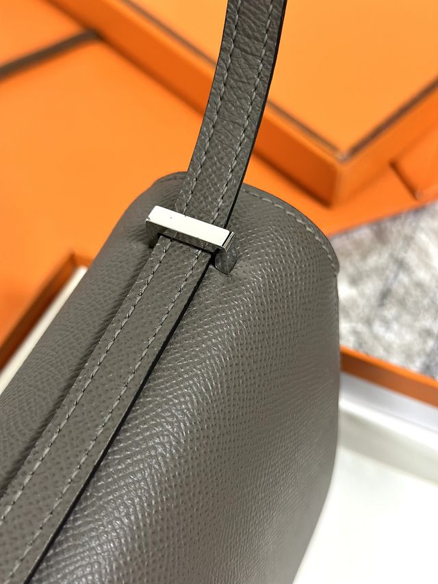 Hermes original epsom leather constance elan bag C024 grey etain