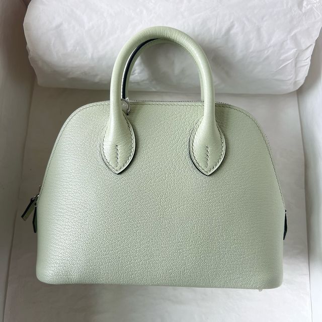 Hermes original chevre leather mini bolide bag H018 vert fizz