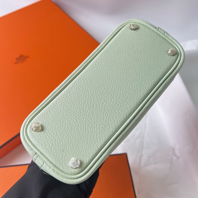 Hermes original chevre leather mini bolide bag H018 vert fizz