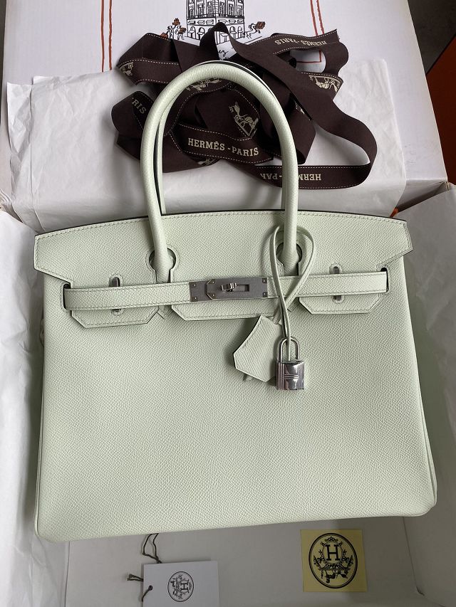 Hermes original epsom leather birkin 30 bag H30-3 vert fizz