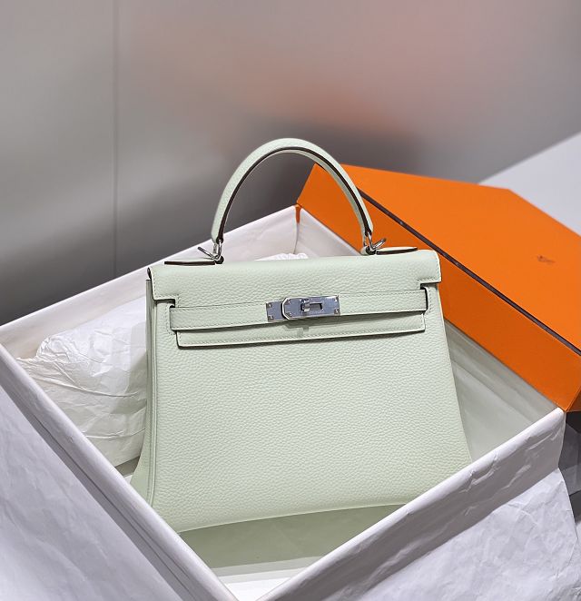 Hermes original togo leather kelly 32 bag K32 vert fizz