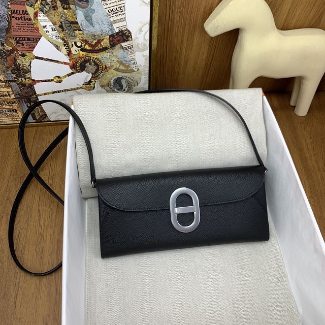 Hermes original epsom leather chaine d ancre to go HD0024 black