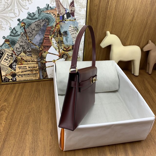 Hermes original box leather kelly elan KE0028-3 bordeaux