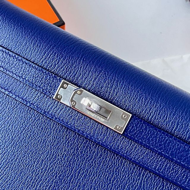 Hermes original chamkila leather kelly elan KE0028-5 blue electrique