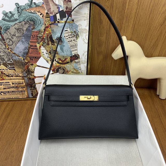 Hermes original madame leather kelly elan KE0028 black