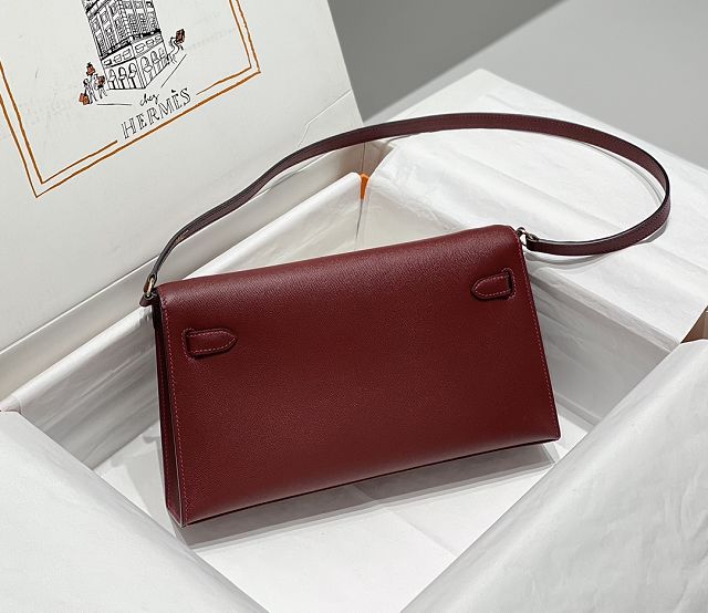 Hermes original madame leather kelly elan KE0028 bordeaux