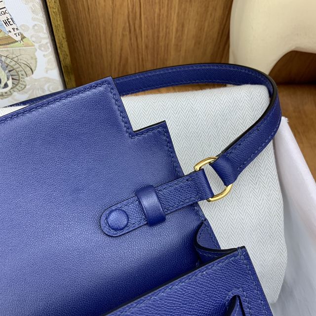 Hermes original madame leather kelly elan KE0028 deep blue